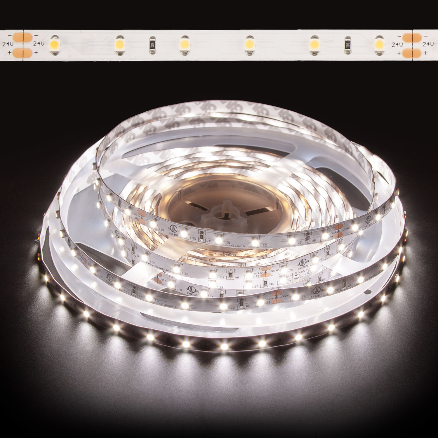 Ecolux 24W 12V 3528 Cool White LED Strip, Non-Waterproof LED Tape for General Indoor Ambient Lighting with Stable Color